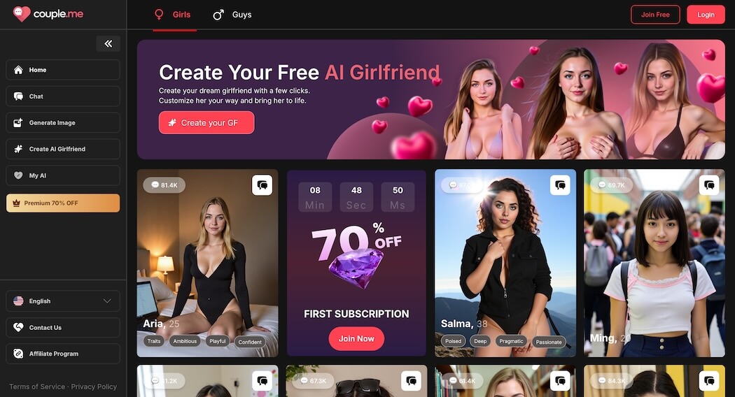 Couple Me Best Overall AI Girlfriend App