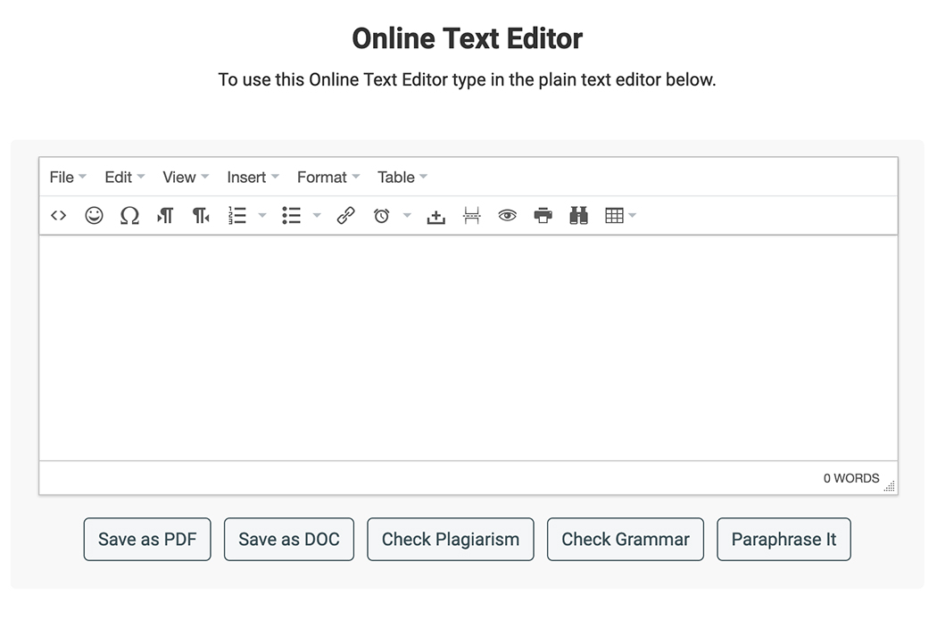 Online Text Editor