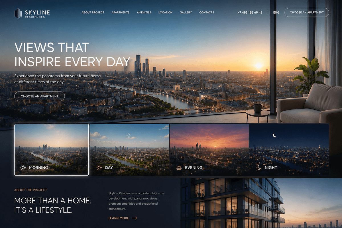 Show the View at Different Times of Day