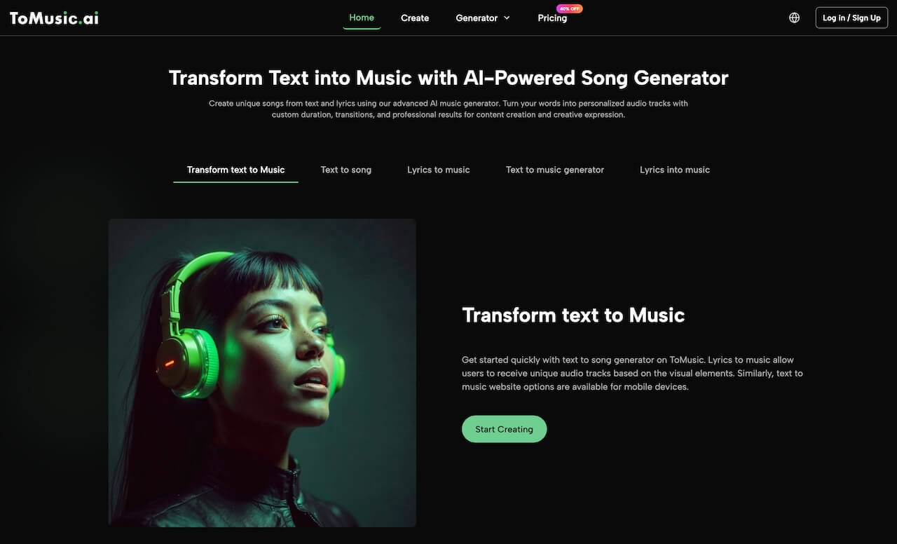 Transform Text into Music with AI-Powered Song Generator