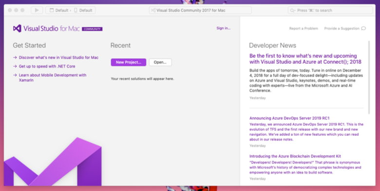 Visual Studio Editor on Mac