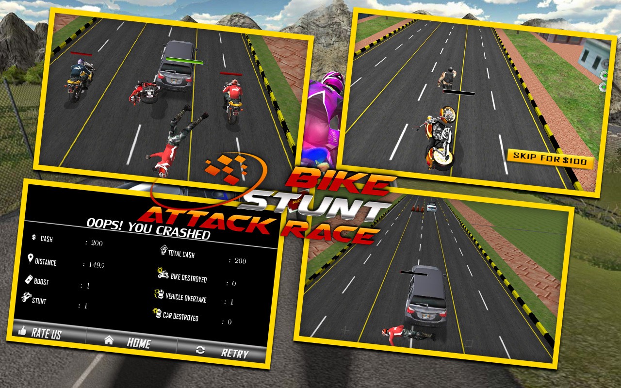 Bike Stunt Attack Race 3D