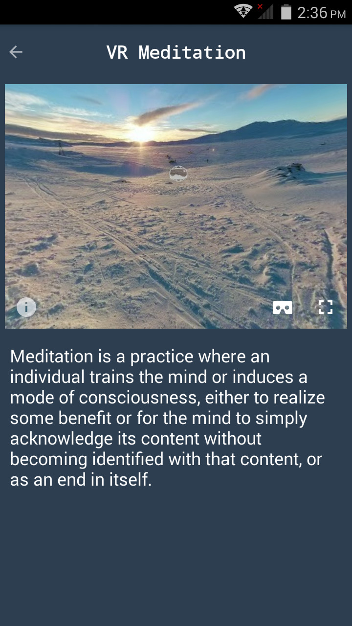 VR Guided Meditation App