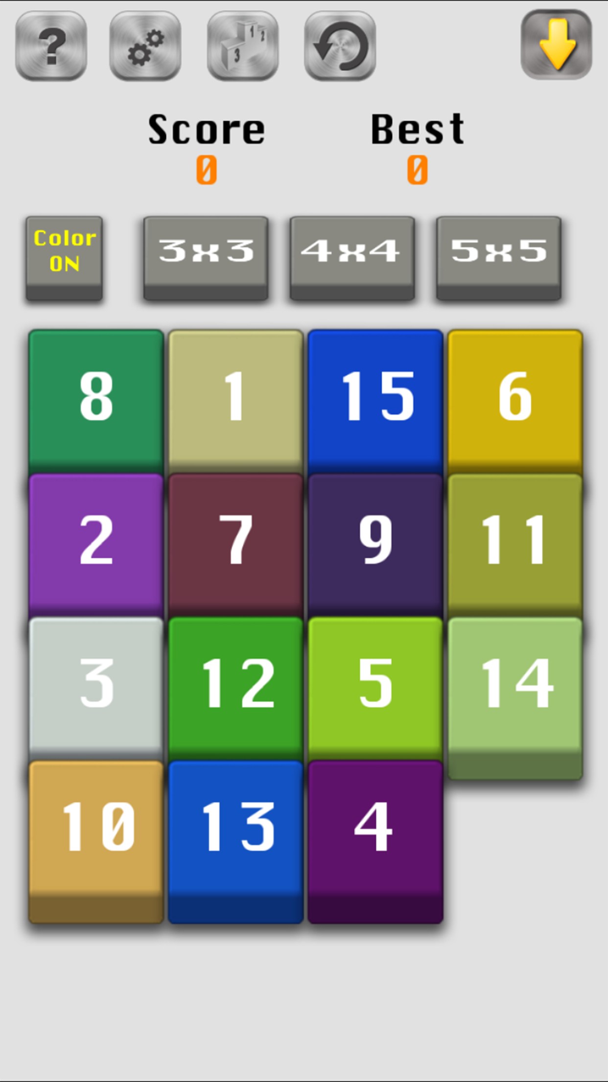 Number Slide (15 Fifteen puzzle)