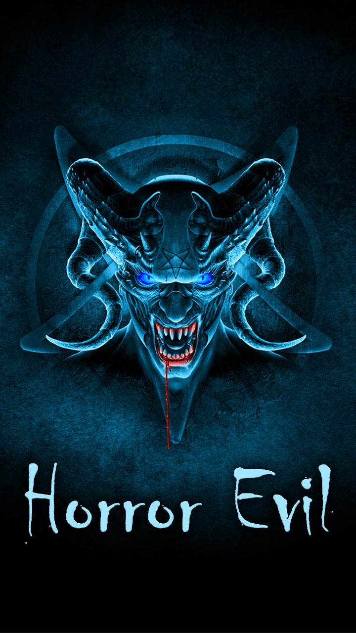Horror Evil Blue Skull