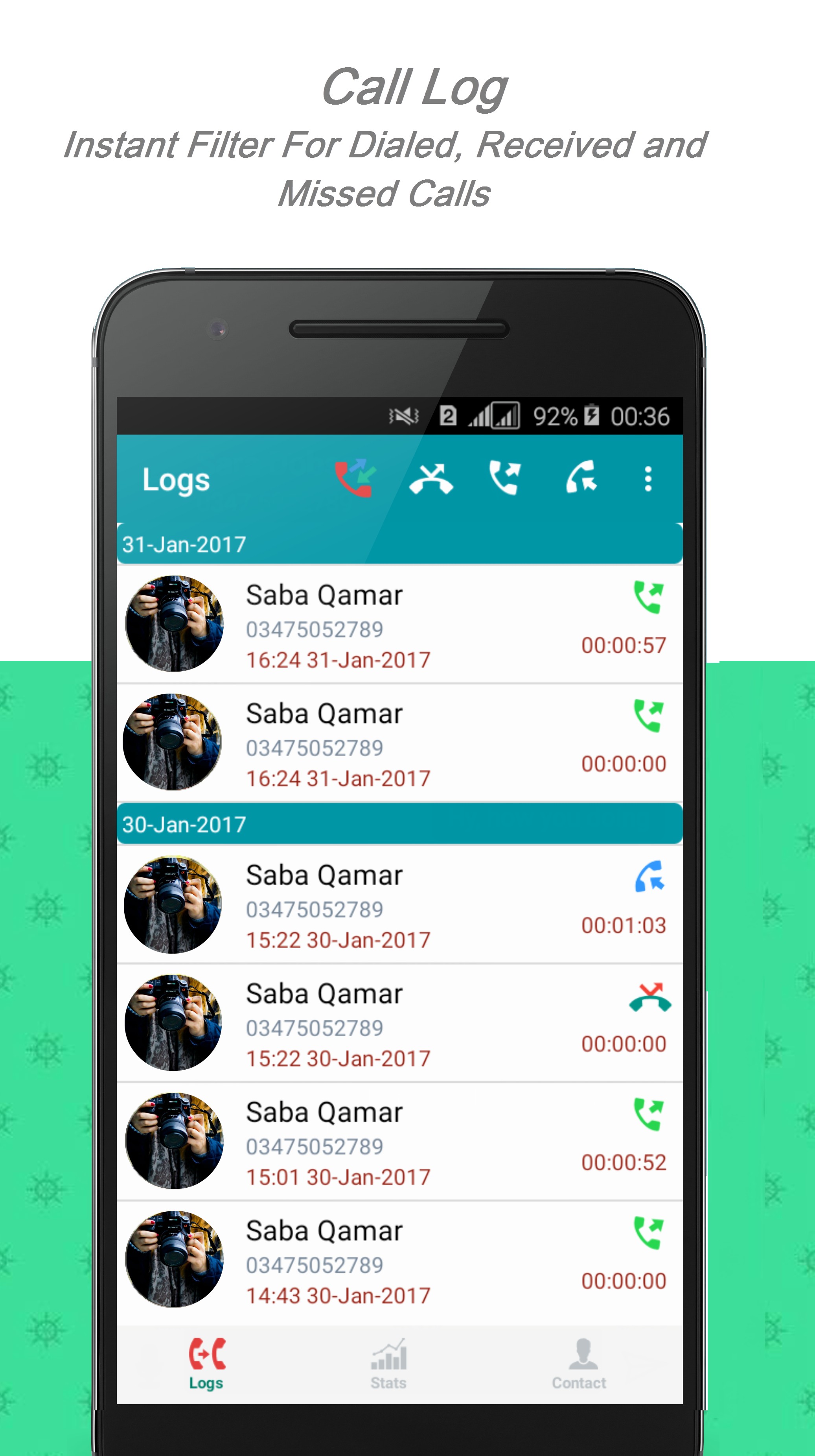 Contact Log (Call & SMS Log)
