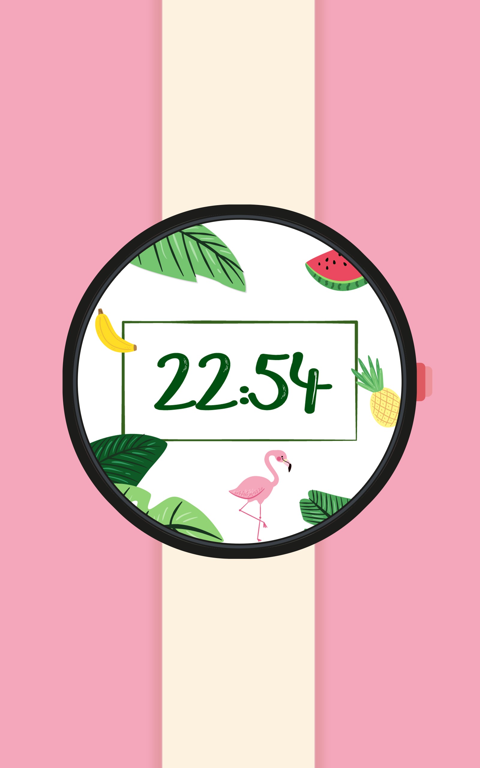 Summer Tropical Watch Face - Flamingos Pineapples