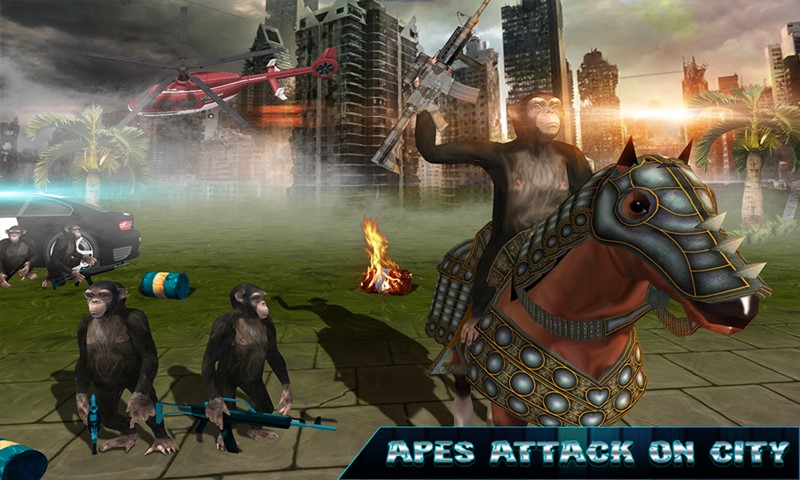 Flying Apes vs Police Robot Survival