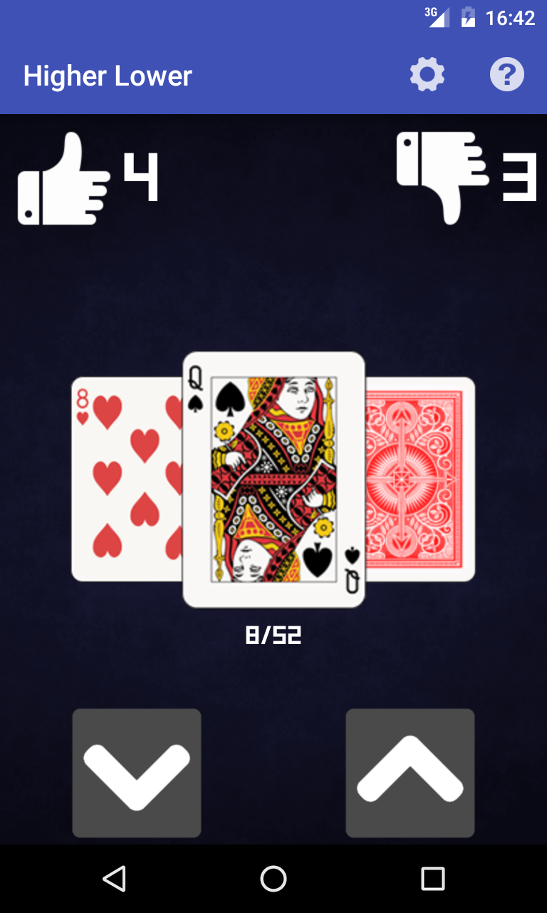 Higher Lower Card Game