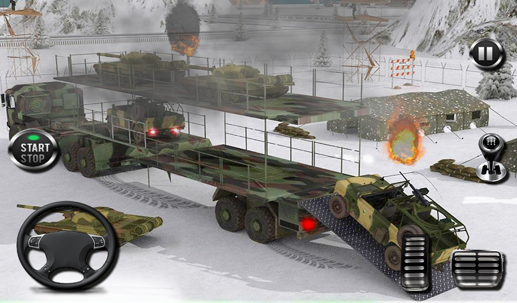 US Offroad Army Cargo Truck Driving Transport Game