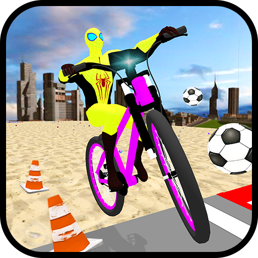 Superheroes Racing Bicycle City Stunts Simulation