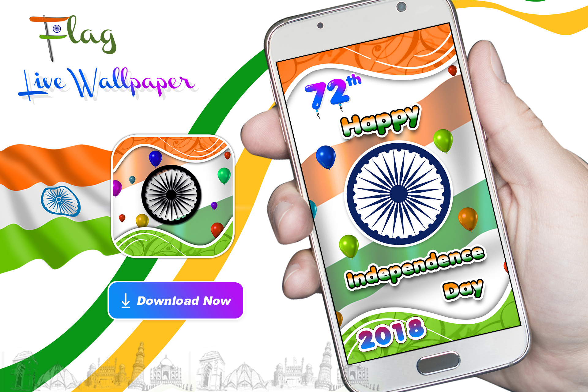 Indian Flag Live Wallpaper - Independence Day