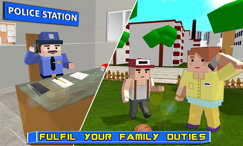 Virtual Father: Blocky Police Duty