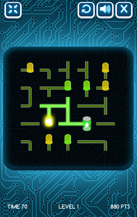 Complete Circuit & Light The Lamps – Android Brain Game