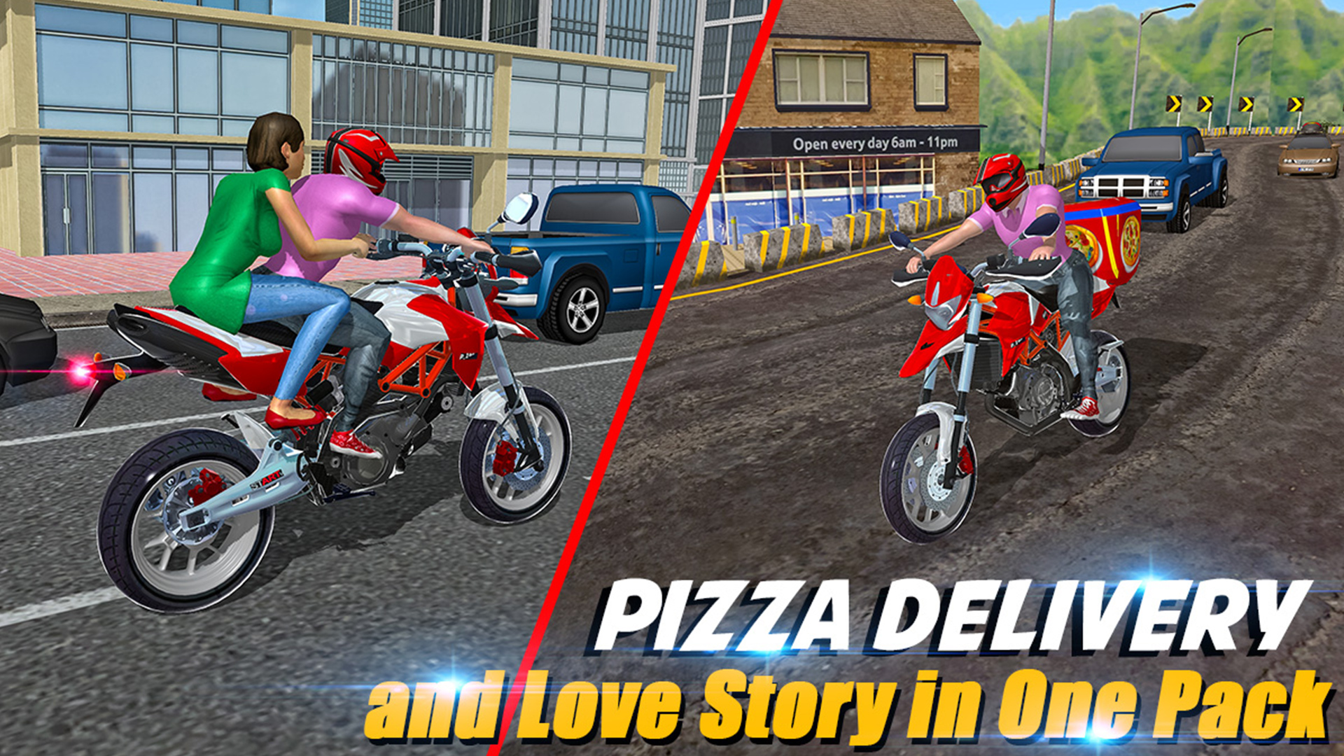 Moto Pizza Delivery Boy 3D
