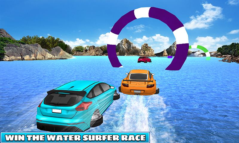 Kids Car Racing: Water Surfer Stunts