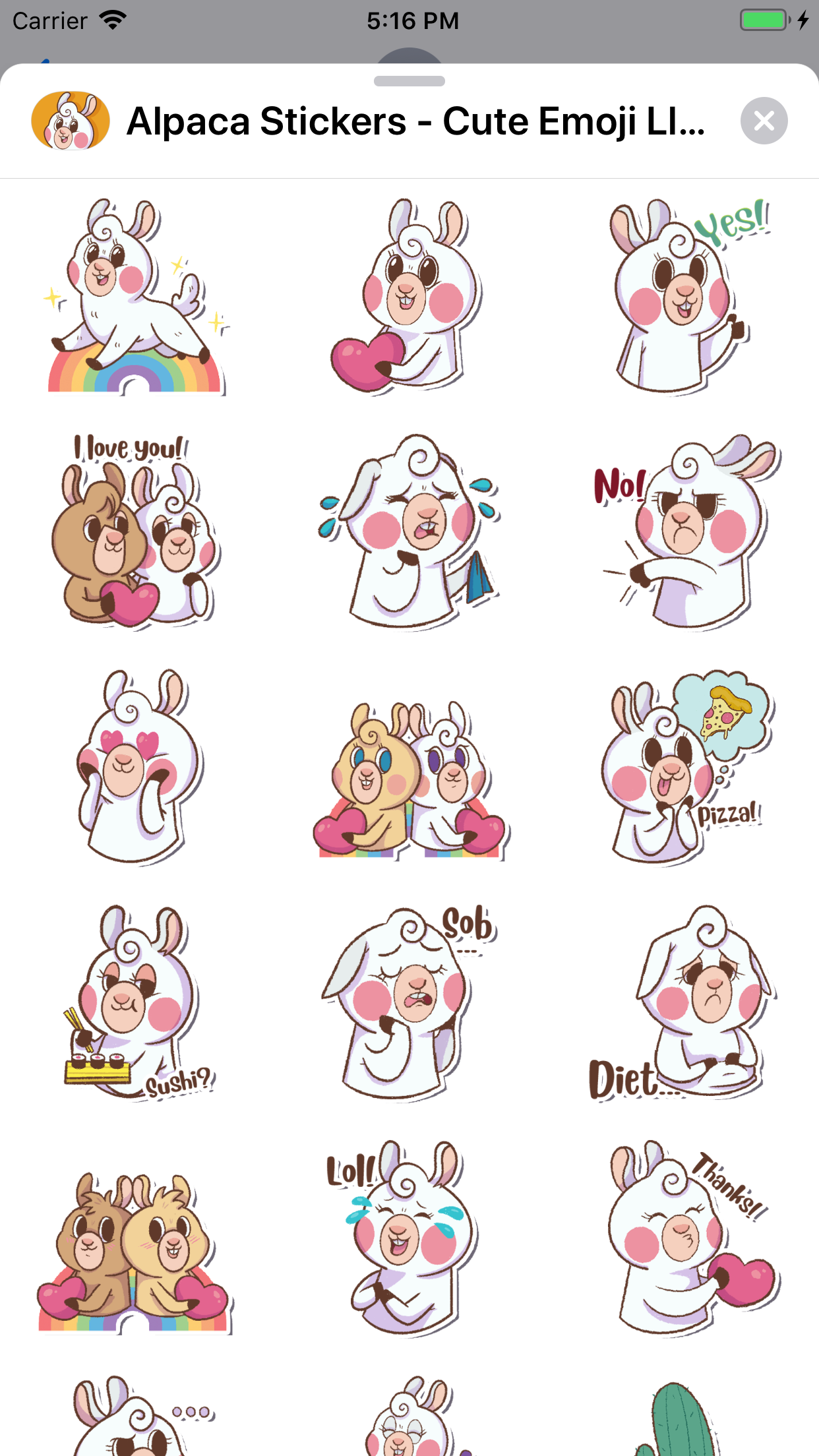 Alpaca Stickers - Emoji Llama