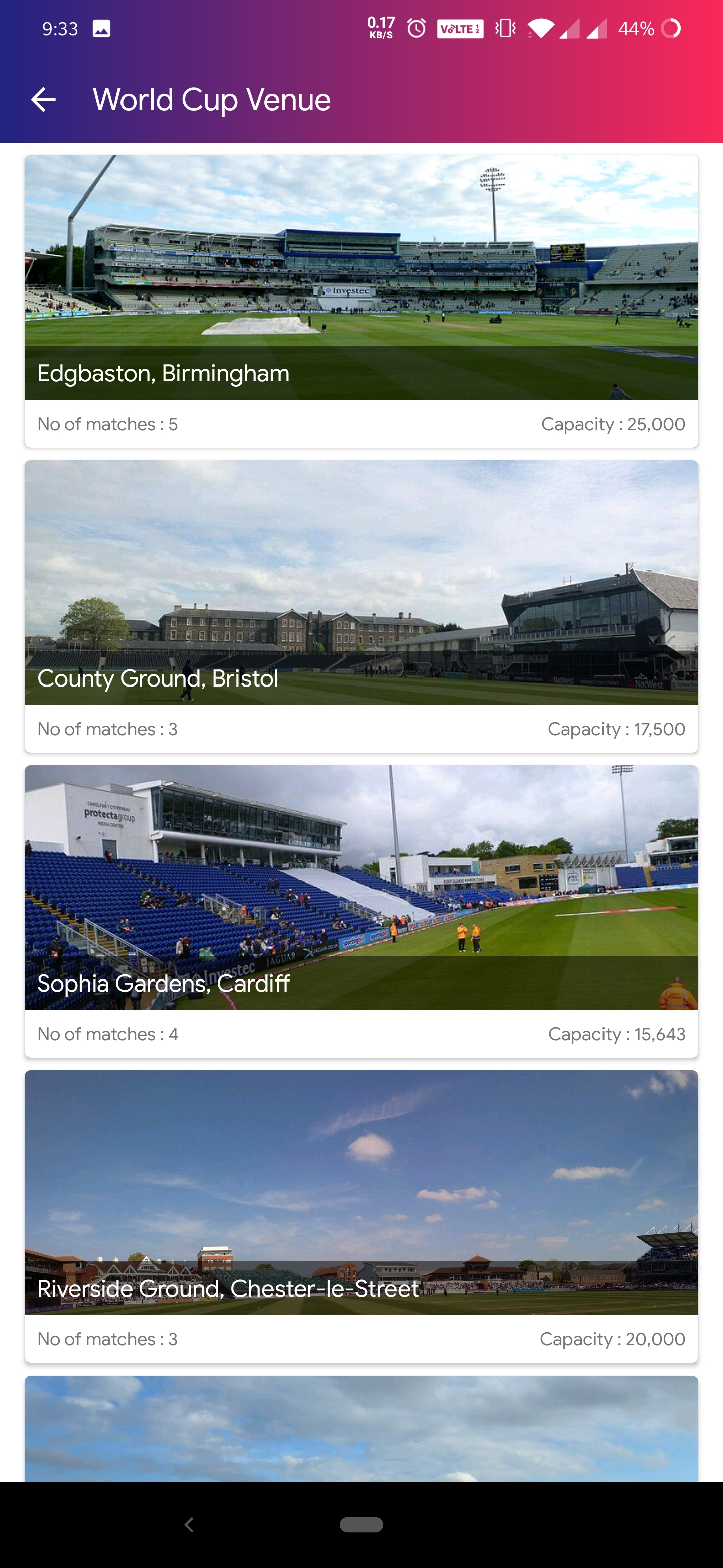 Cricket UI Template for Android App