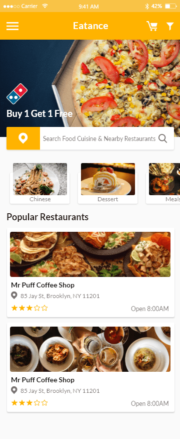 Eatance Restaurant & Food Delivery App