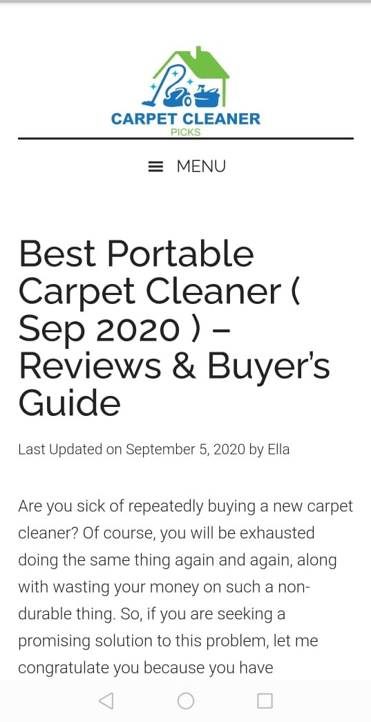 Carpet Cleaner Picks