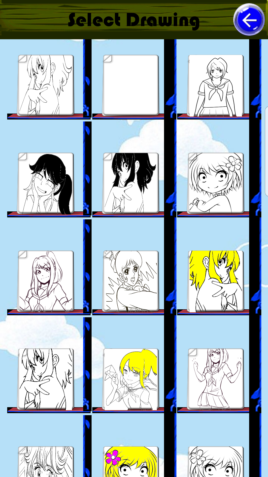 High School Yandere Anime Coloring Pages