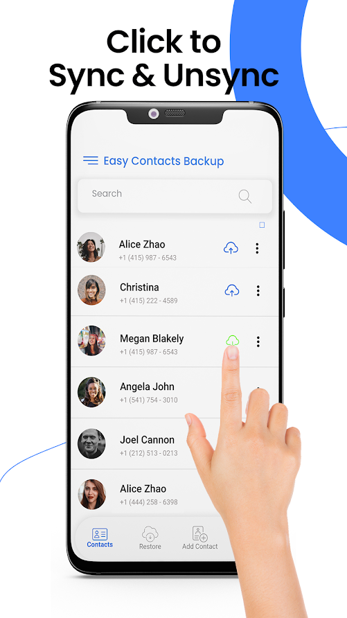 Contacts Backup : Recover , Transfer, Manage, Copy