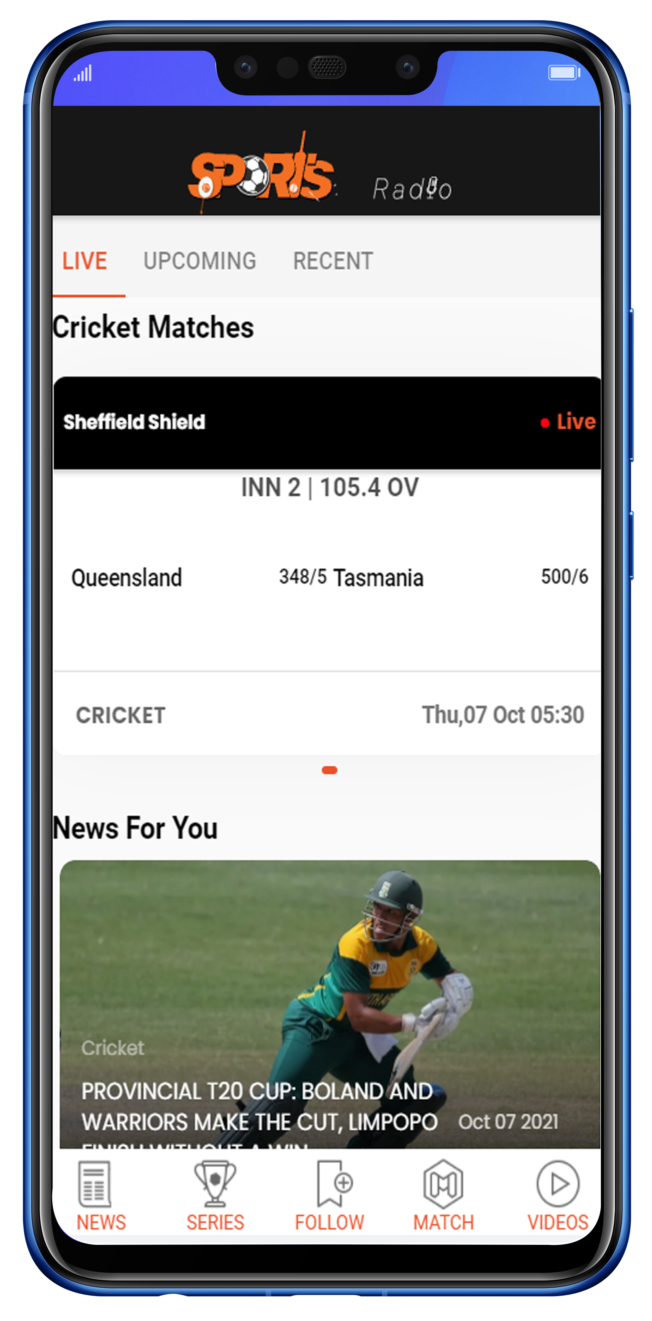 Sports Radio - Live Cricket Score, Live News