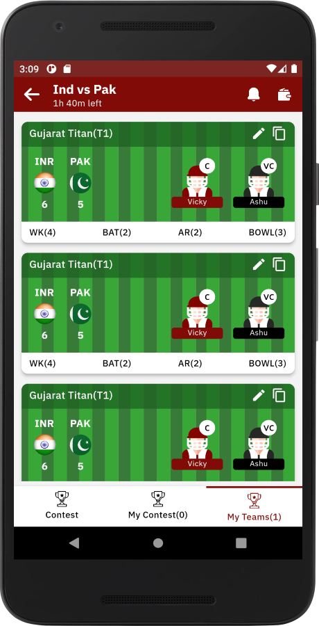 Attack 11 - Sports Fantasy Cricket Game App Flutter UI Kit