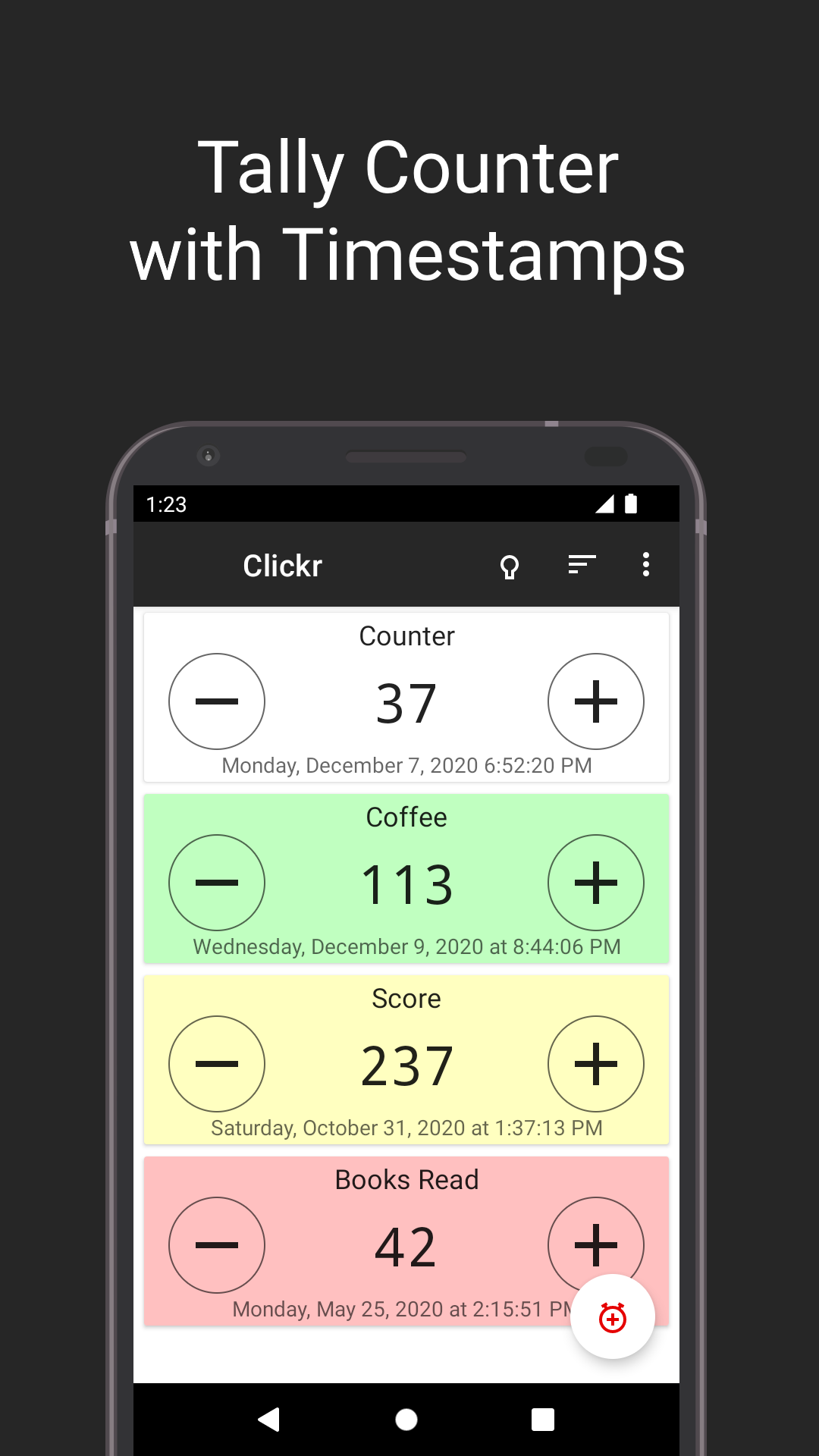 Clickr - Counter with Timestamps