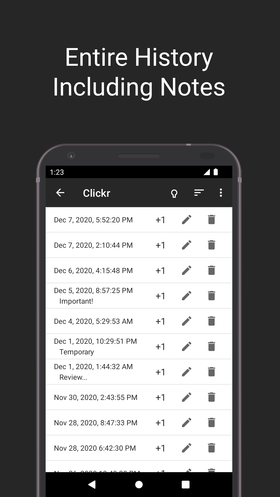 Clickr - Counter with Timestamps