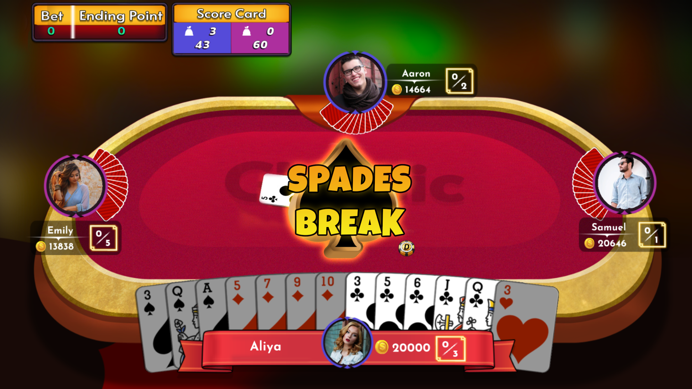 Spades Offline Multiplayer