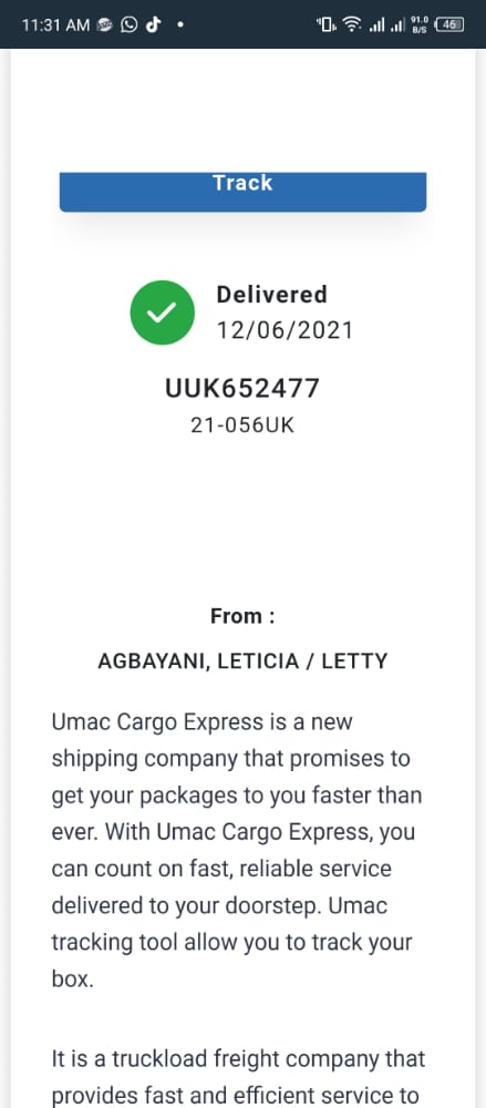 Track our shipment