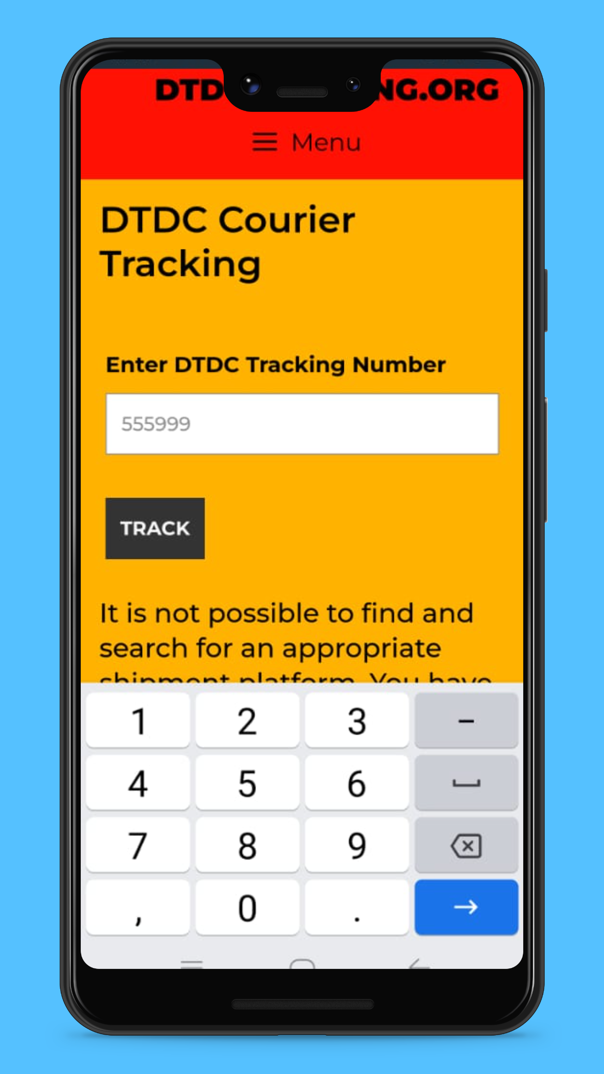 DTDC Courier Tracking