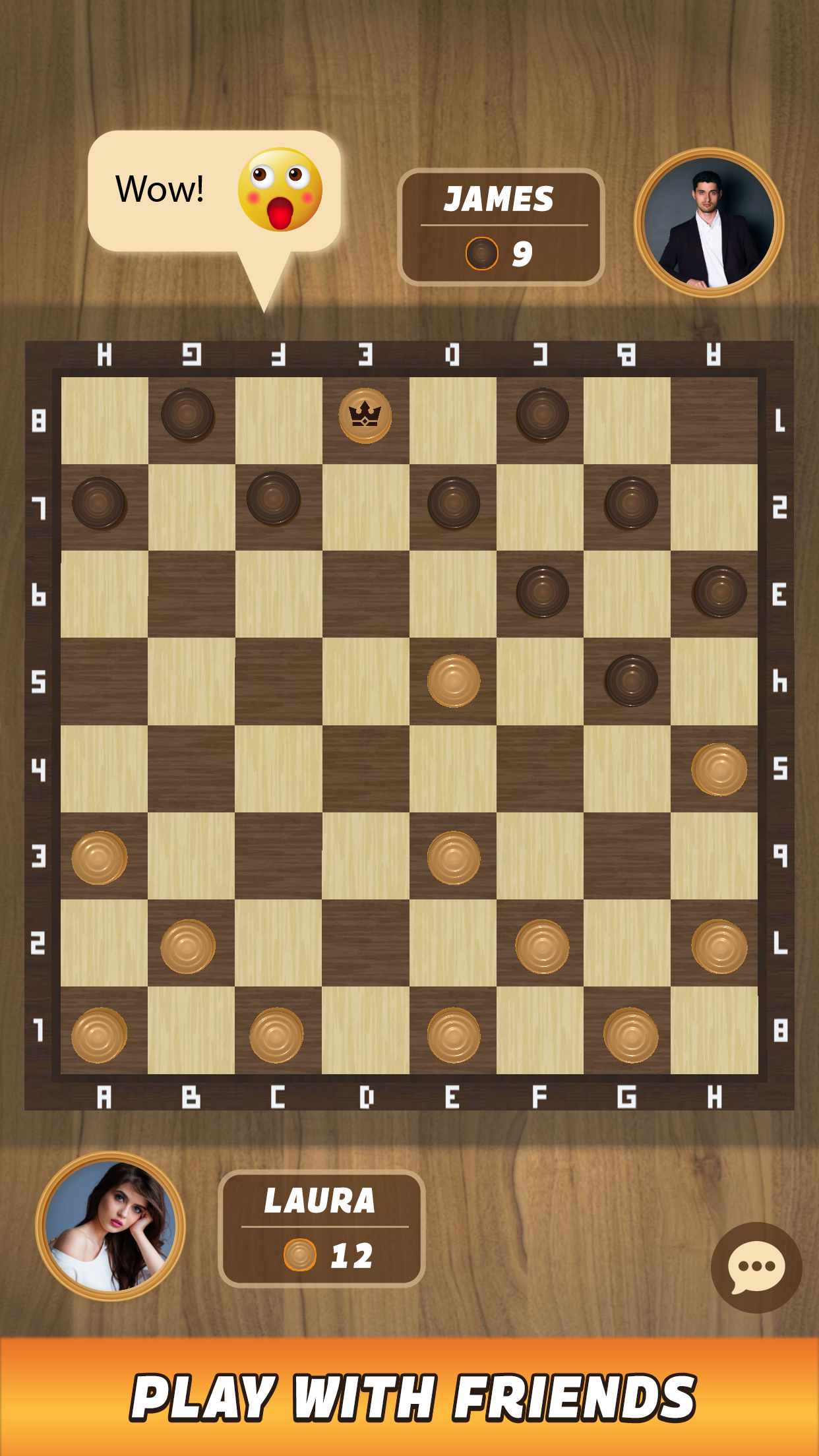 Checkers board game