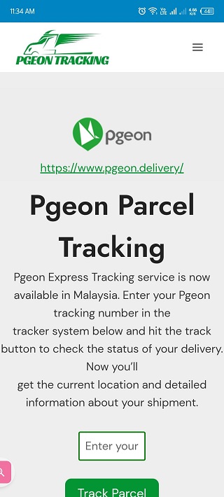 pgeon delivery tracking