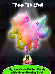 Rainbow Unicorn Glowing Cotton Candy! Fair Food