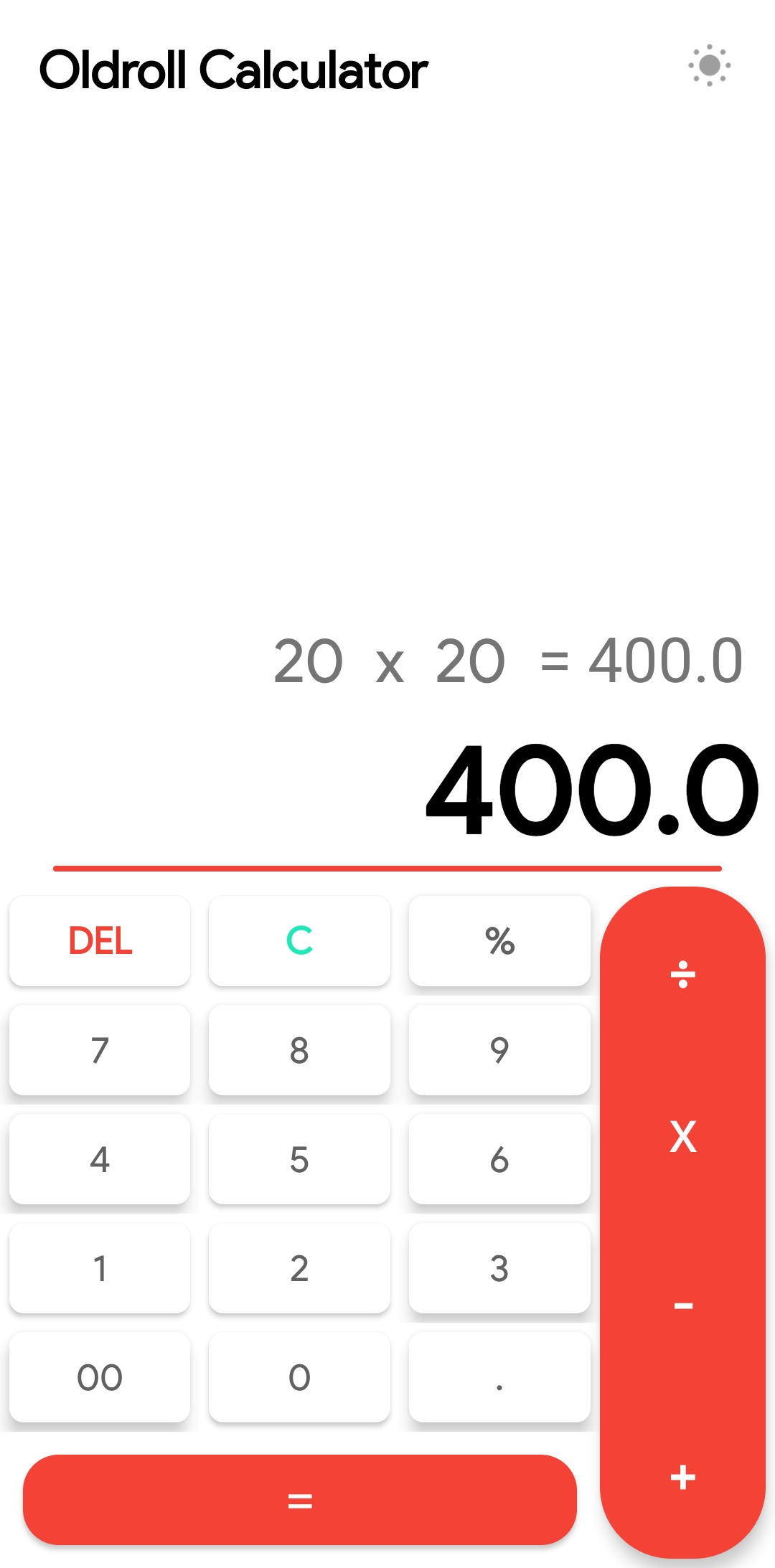 Oldroll Calculator