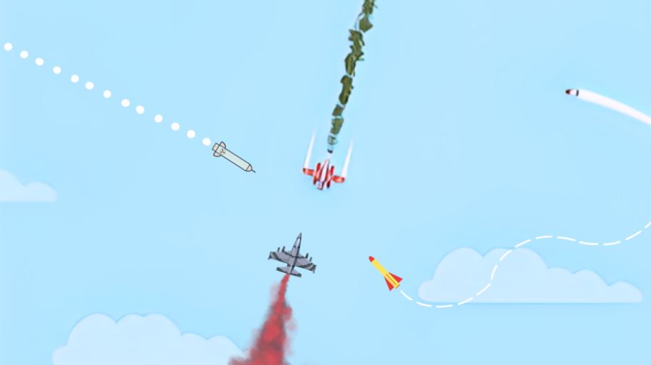 Jet Escape Missile Fire Battle