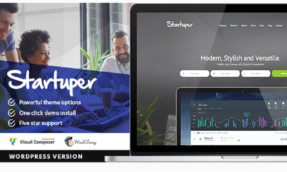 Startuper - Startup Landing Page WordPress