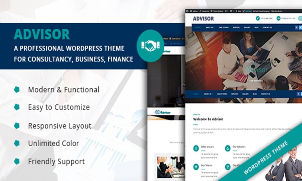 Advisor - A Professional WordPress Theme for Consultancy, Business, Finance