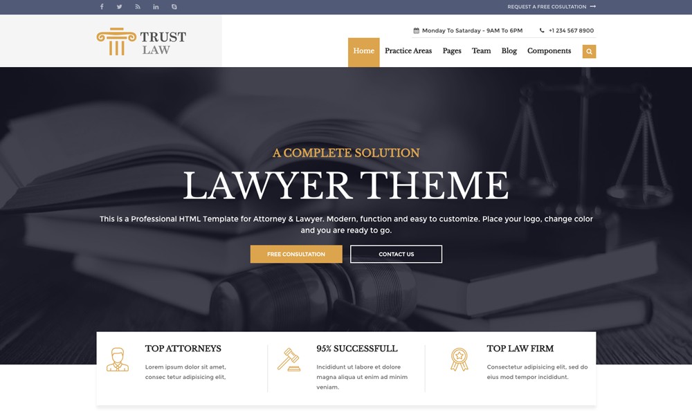 Trust - Modern Lawyer Attorney Theme