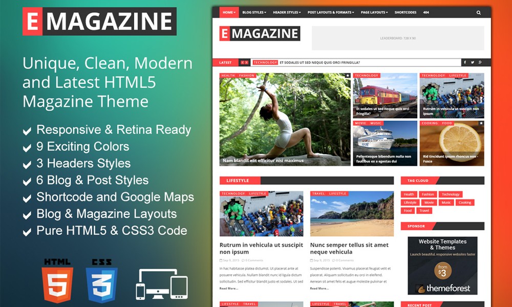 E Magazine - Blog & Magazine Theme
