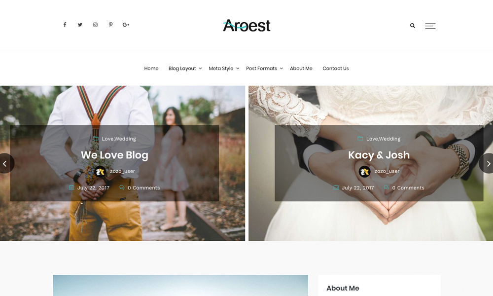 Aroest - Simple and Clean WordPress Blog Theme by zozothemes