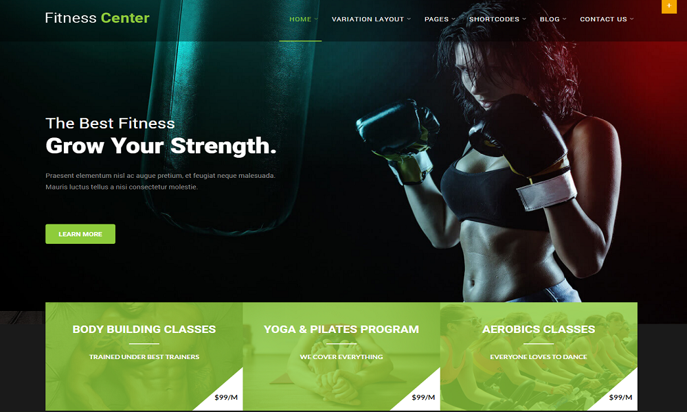 Fitness Center WordPress Theme