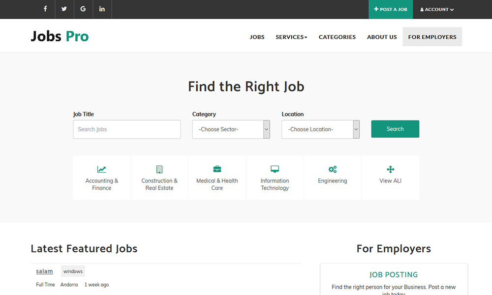Jobs Pro PHP Job Portal
