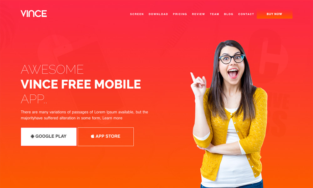Vince One Page & Multi Page Multipurpose Joomla Theme With Page Builder