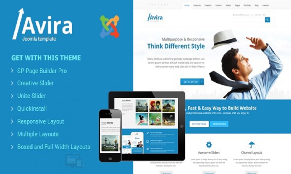 Avira - Responsive Multipurpose Joomla Theme With Page Builder