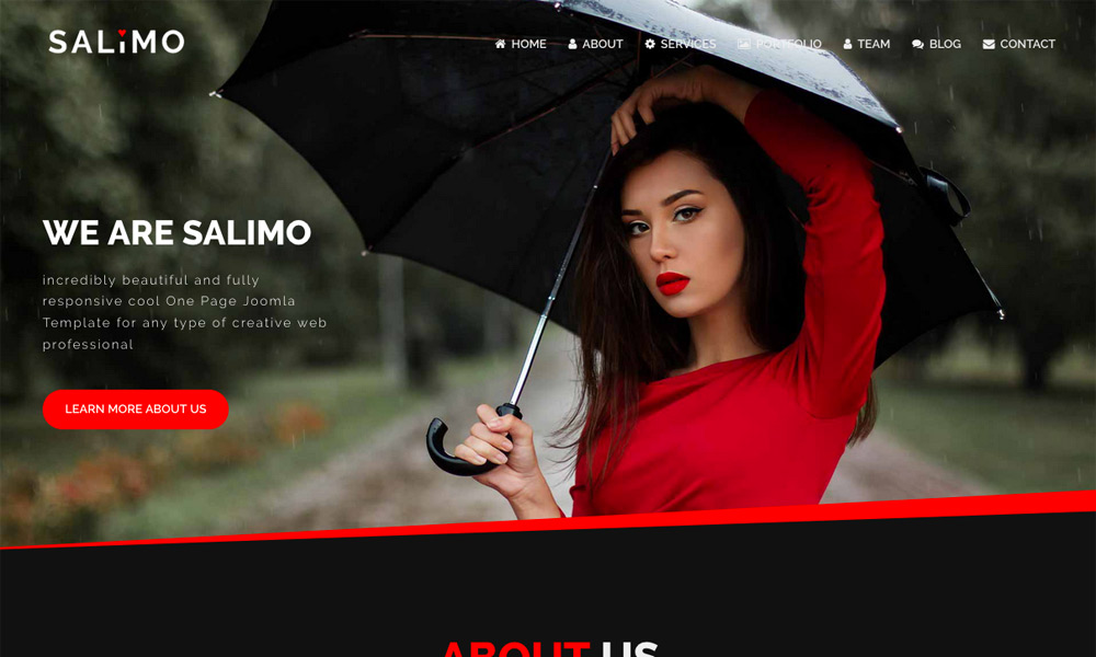 Salimo - Creative One Page Parallax Joomla Theme With Page Builder