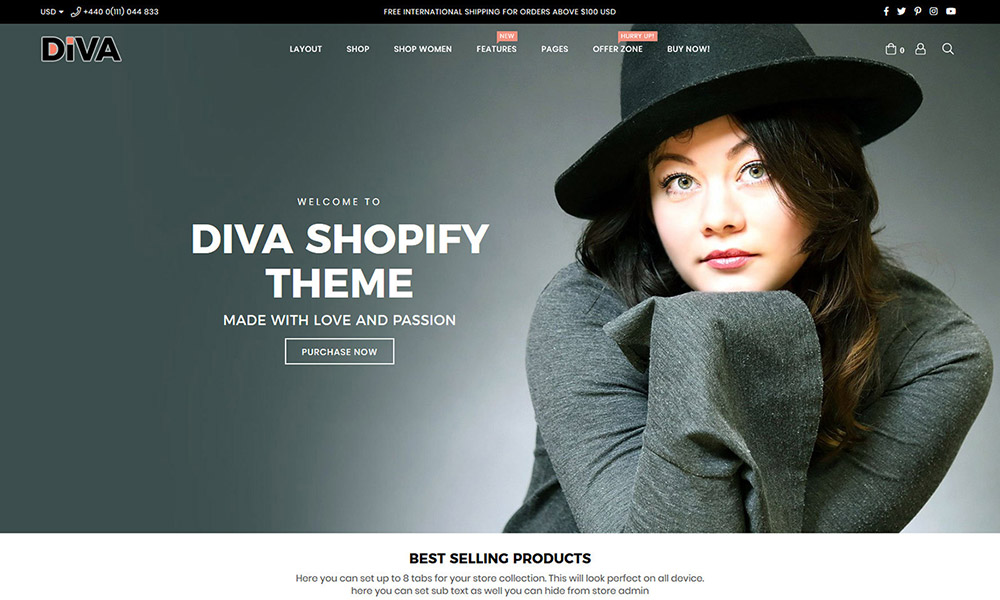 Diva - Minimal and Modern Shopify Theme