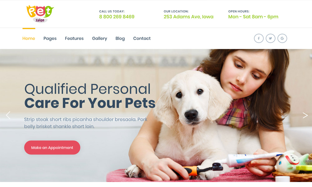 Pet Salon - Pet Grooming Joomla Theme With Page Builder